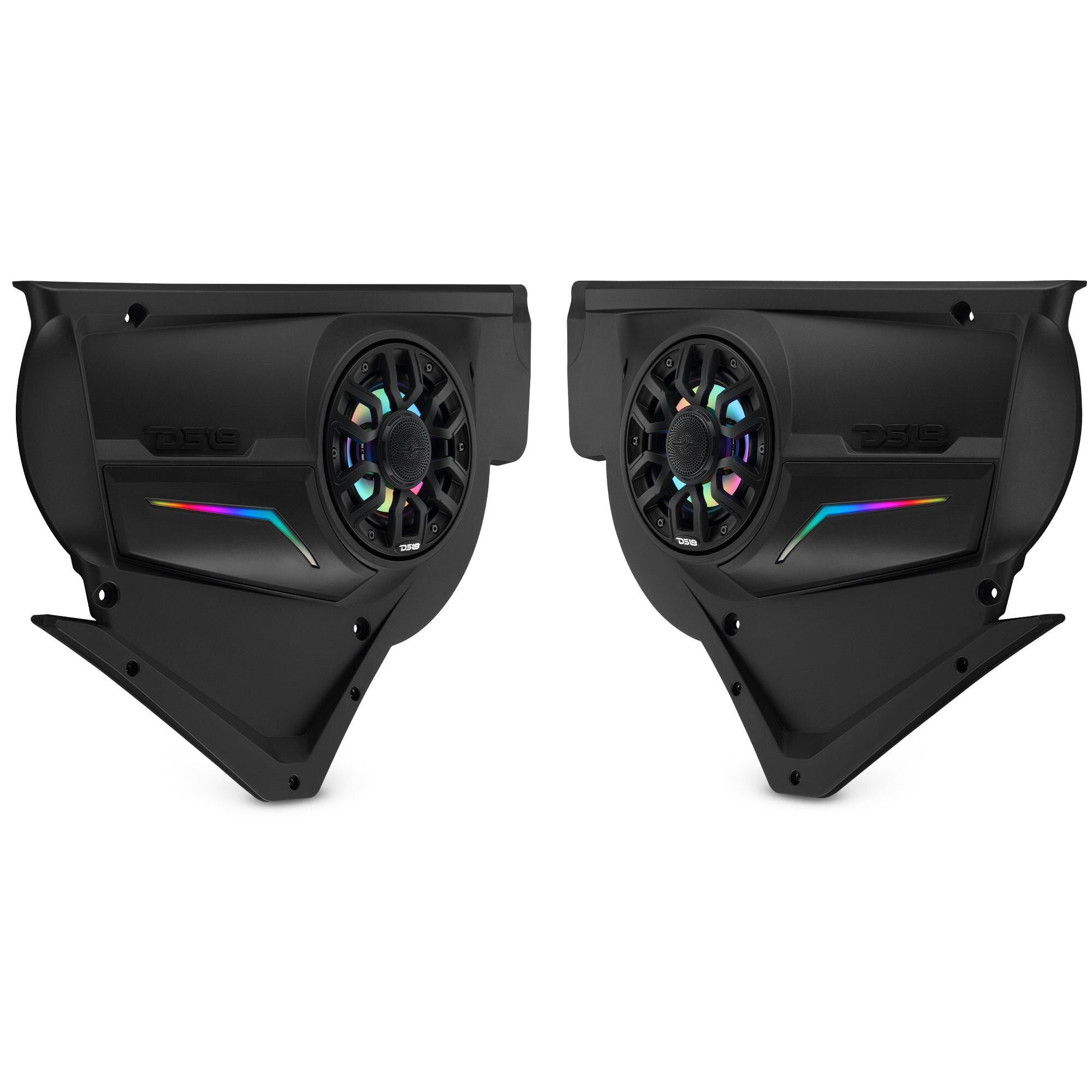 DS18 CA-X3FD6LD Can-Am Maverick X3 Door Speaker Panels Loaded with NXL-IQ 6.5″ 2-Way Coaxial Marine Speakers and Digital LED Badge