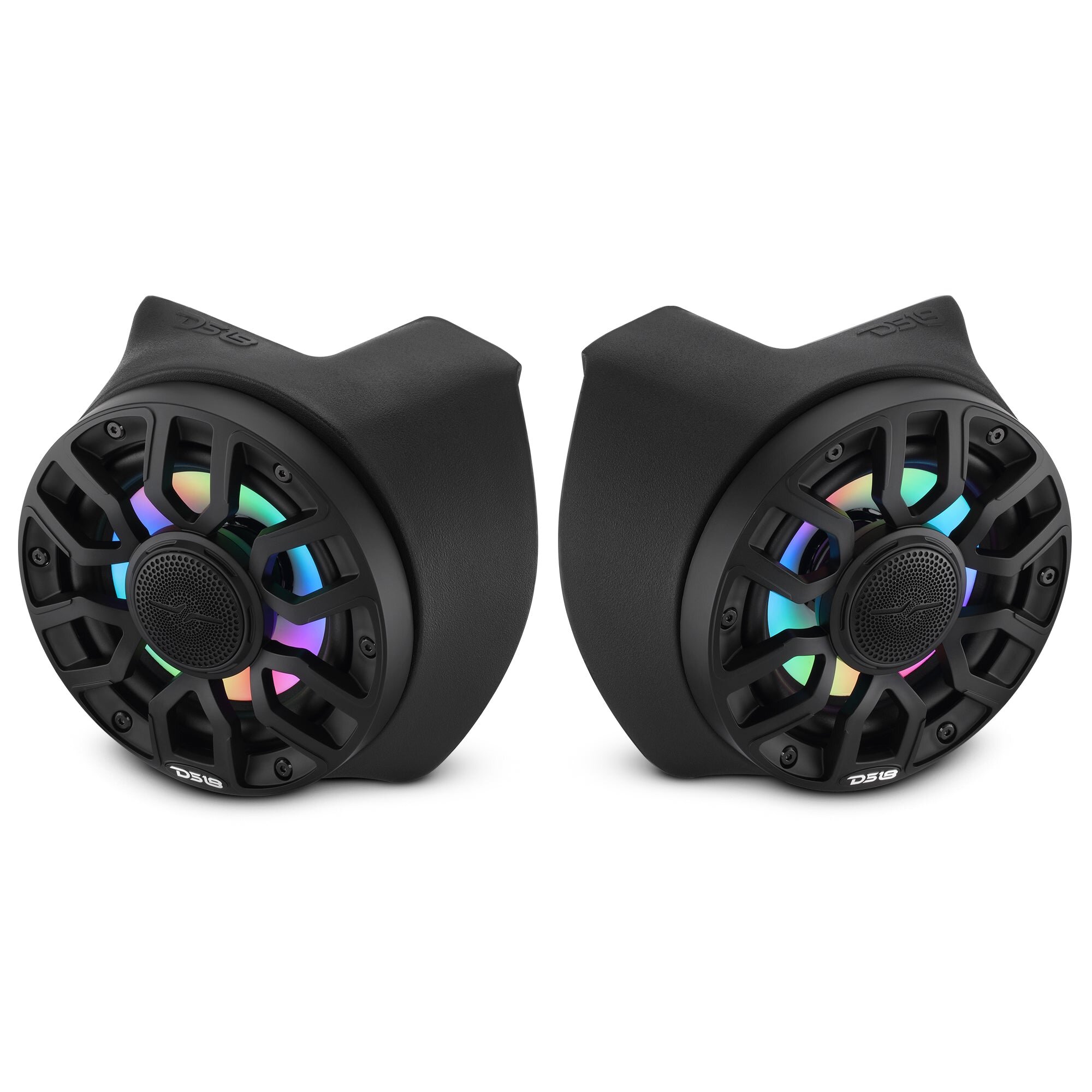 DS18 CA-X3RBP6LD Can-Am Maverick X3 Rear B-Pillar Speaker Pods Loaded with NXL-IQ 6.5″ 2-Way Coaxial Marine Speakers and Digital LED Lights