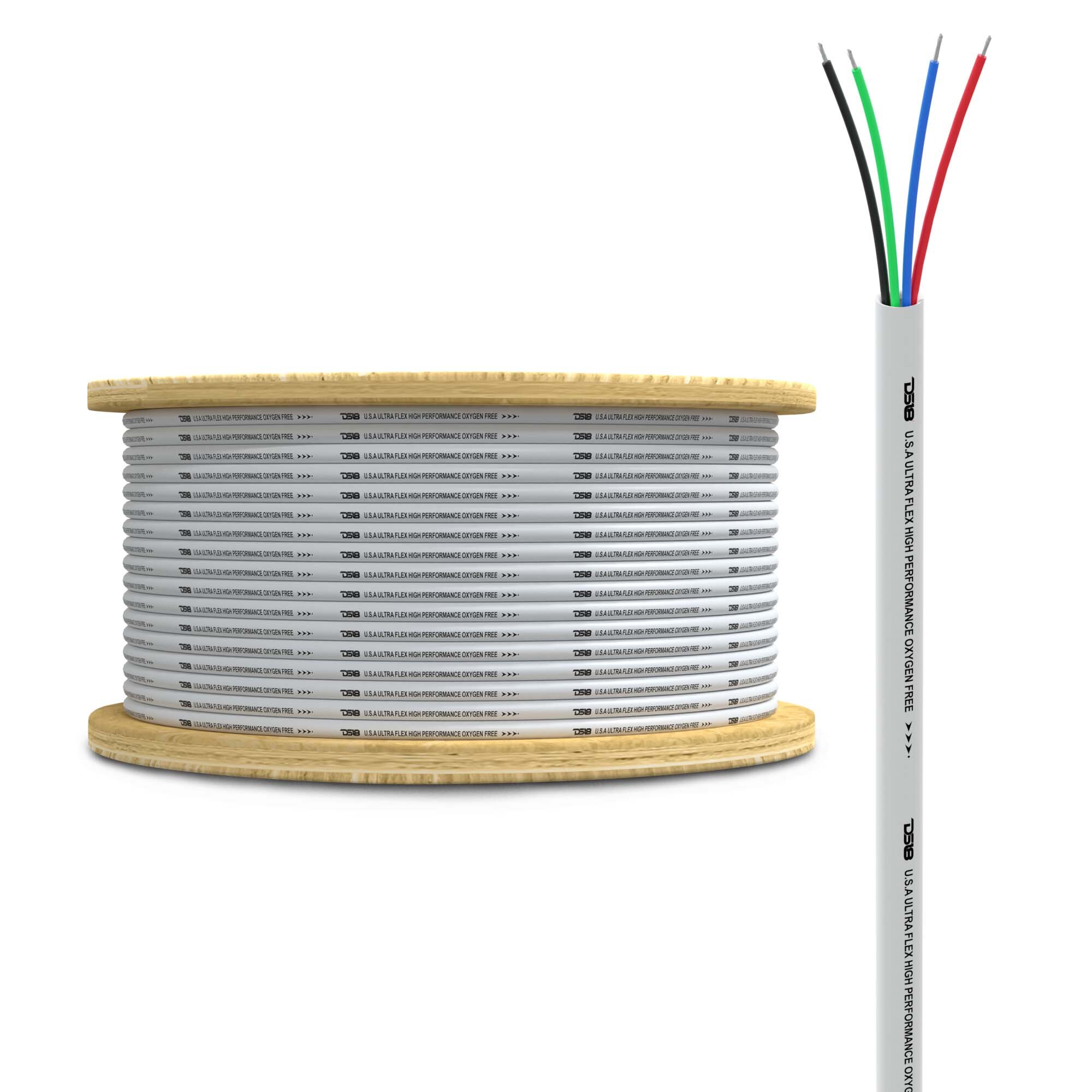 DS18 MRGB-18GA-100FT 18-GA Marine Tinned 100% Copper OFC LED RGB Wires -100 Feet