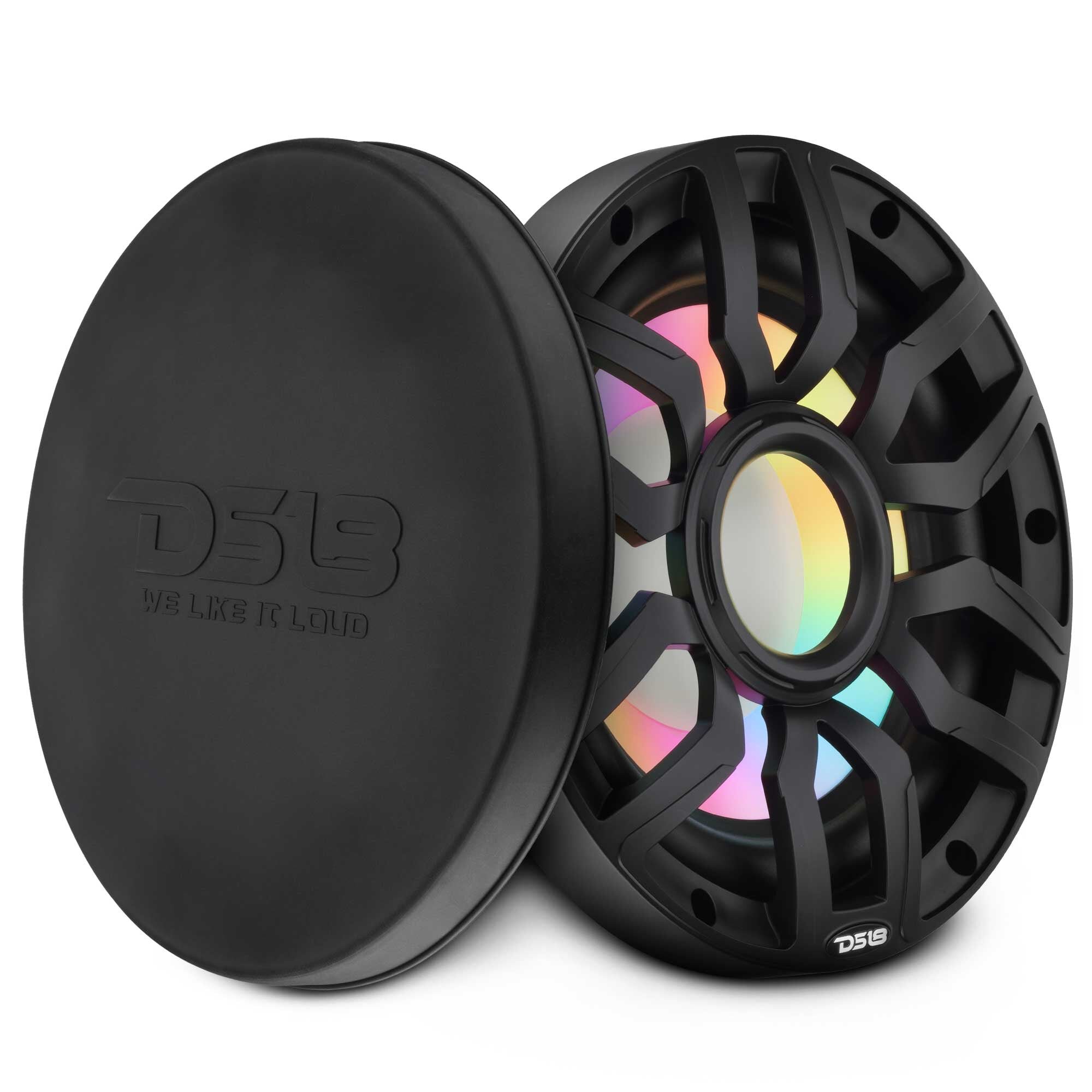 DS18 NXL-IQ10.2SUB/BK 10″ NXL-iQ Marine Subwoofer with Digital LED Lights – 500W RMS 2-Ohm SVC, Black
