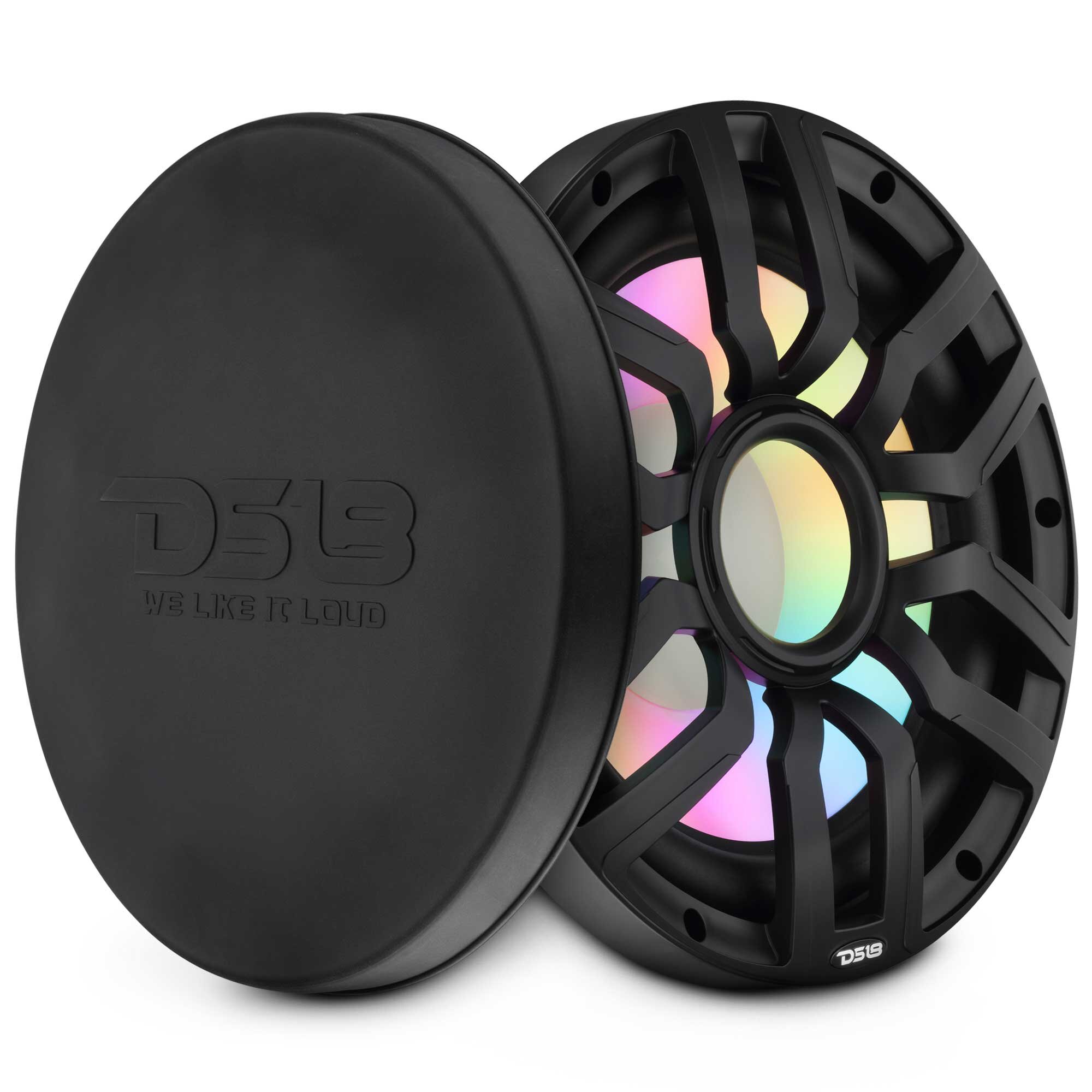 DS18 NXL-IQ12.2SUB/BK 12″ NXL-iQ Marine Subwoofer with Digital LED Lights – 600W RMS 2-Ohm SVC, Black
