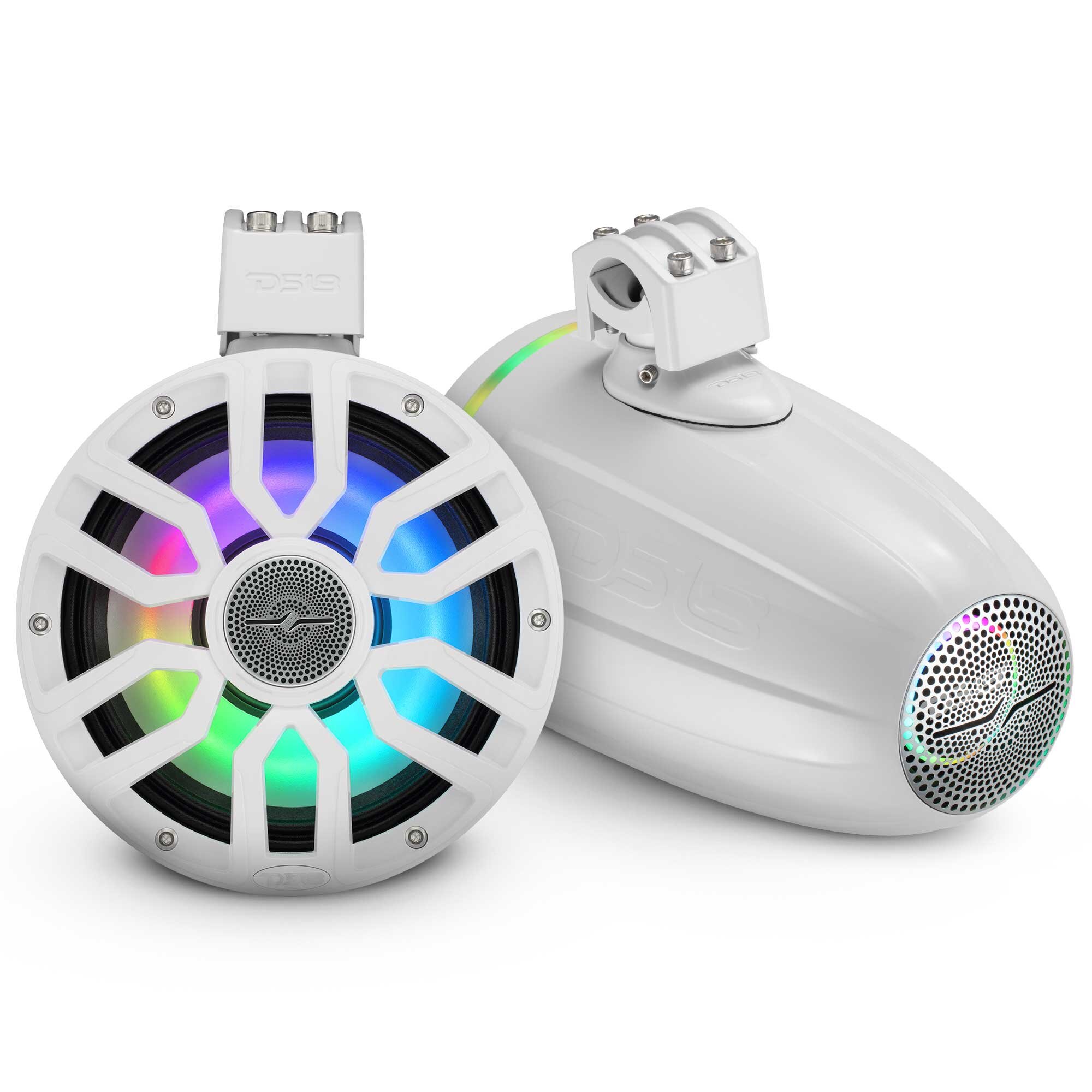 DS18 NXL-IQ8TPNEO/WH 8 inch NXL-iQ Marine Tower Speaker Neodymium Compression Driver LED IP65 350W RMS White
