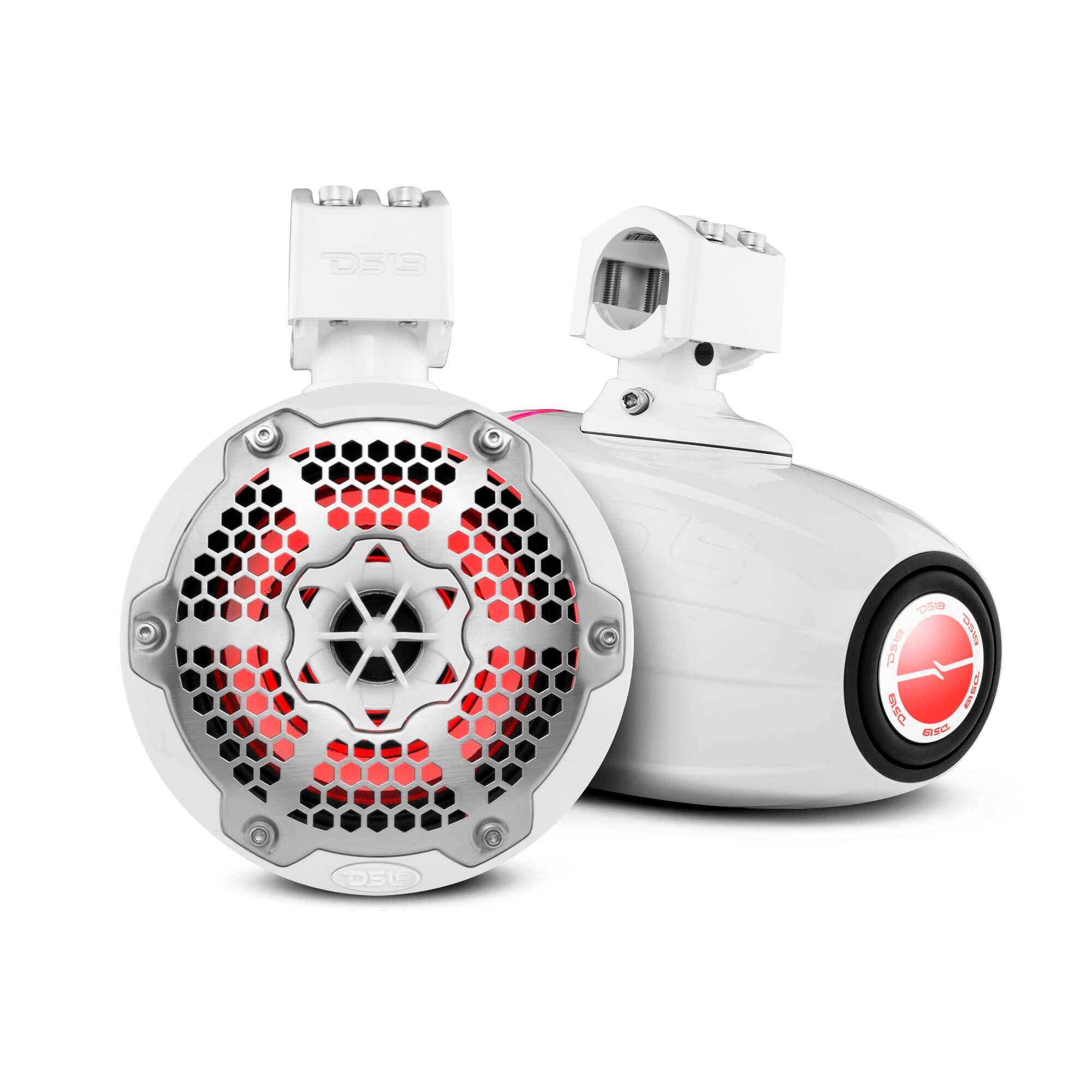 DS18 NXL-X6TPNEO/WH 6.5 inch Neodymium Marine Tower Speakers with Passive Radiator RGB LED 150W RMS White