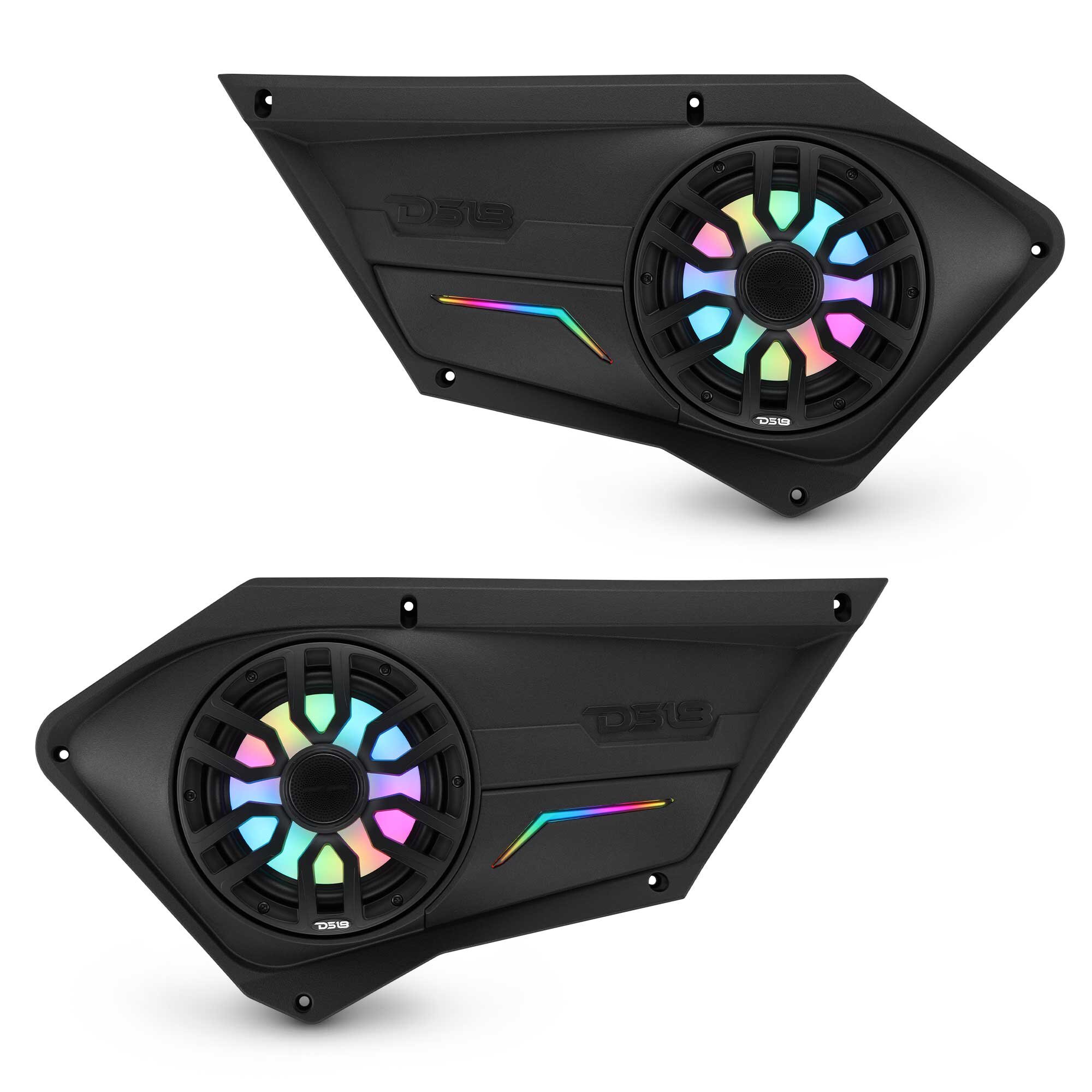 DS18 RZR-PROFD8LD Polaris RZR Front Door Panels Loaded with NXL-IQ/BK 8″ Coaxial Speakers