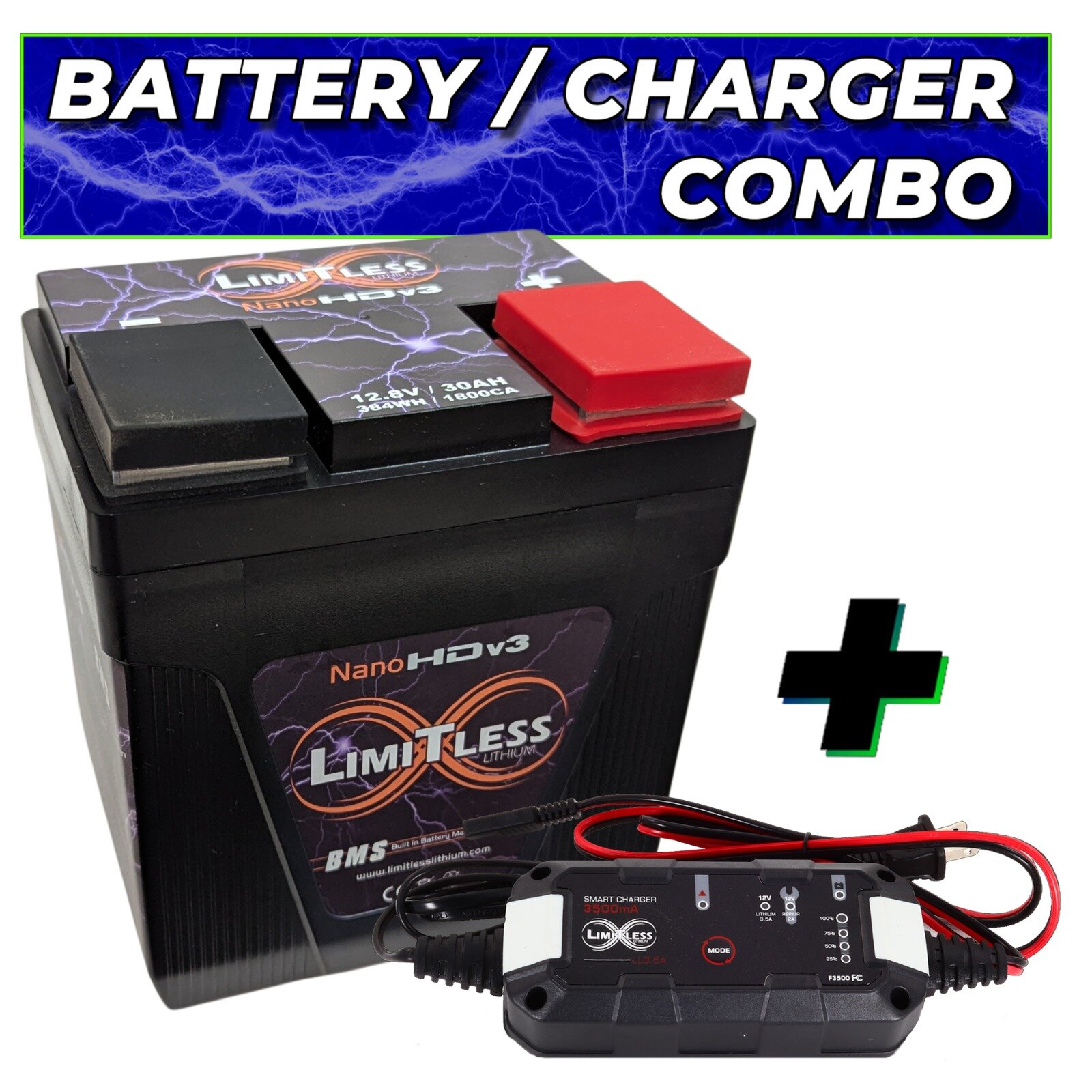 Limitless Lithium Nano-HD v3 Battery with Maintainer LL-NanoHDv3/MTN